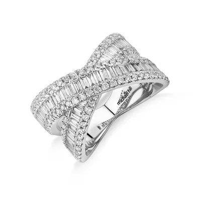 1.50 Carat TW Diamond Crossover Ring in 14kt White Gold