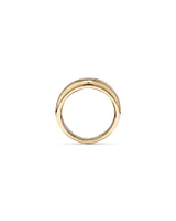 Two-Tone Double Dome Ring in Sterling Silver & 10kt Yellow Gold