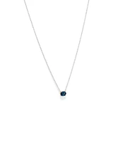 Necklace with London Blue Topaz in Sterling Silver and 10kt Yellow Gold