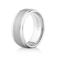 Bague en tungstène de saphir gris pour homme