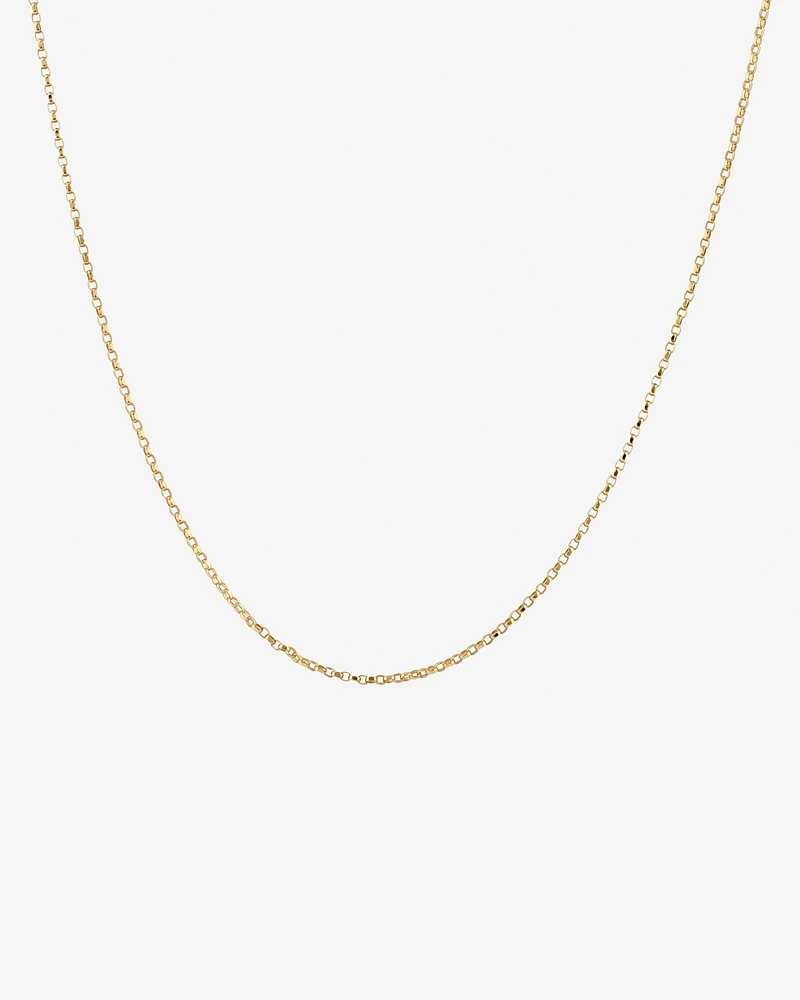 45cm (18") 1mm-1.5mm Width Diamond Cut Belcher Chain in 18kt White Gold