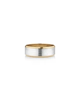 Men's Wedding Band in 10kt Yellow & White Gold