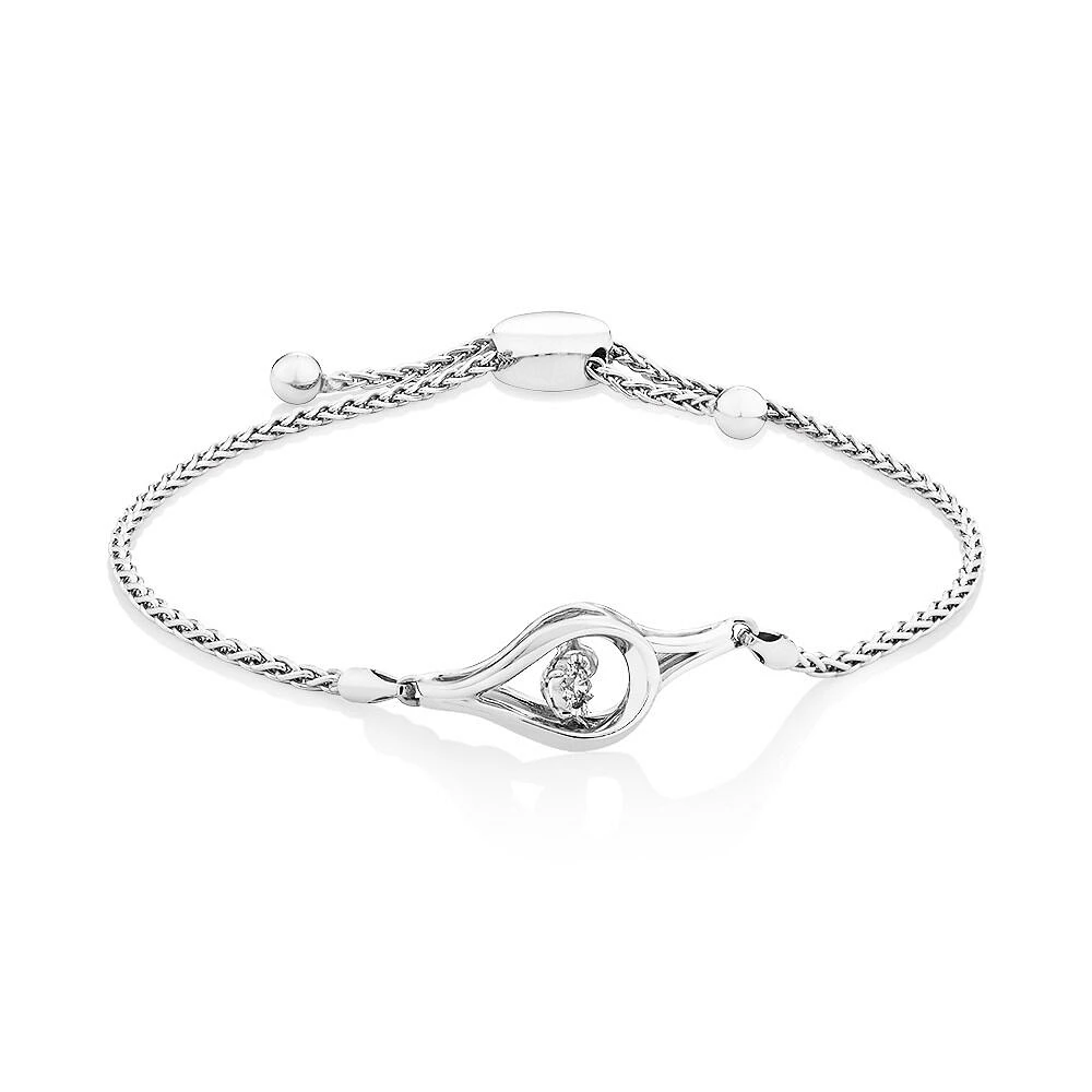 Everlight Adjustable Bracelet with a Diamond in Sterling Silver