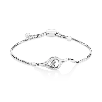 Everlight Adjustable Bracelet with a Diamond in Sterling Silver