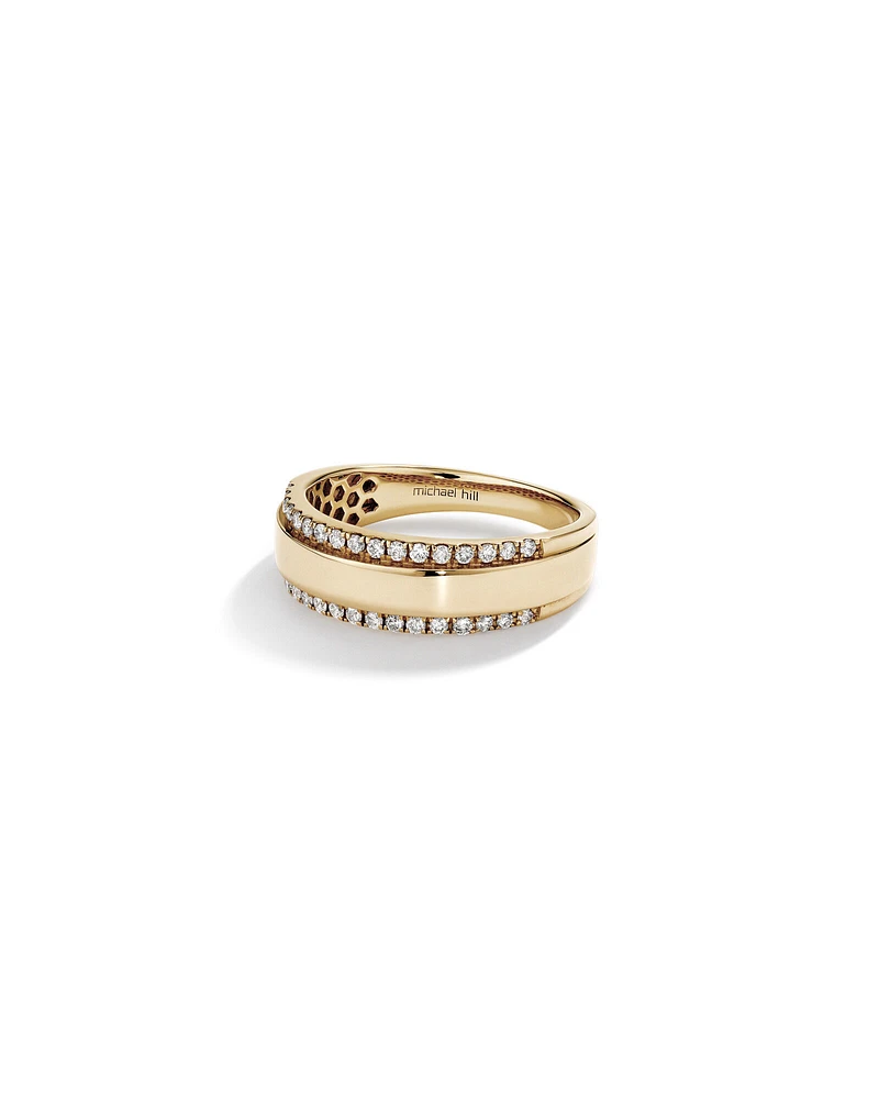 Two Row Ring with 0.37 TW of Diamonds In 10kt Yellow Gold