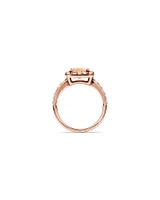 Ring with Morganite & 0.75 Carat TW of Diamonds in 14kt Rose Gold