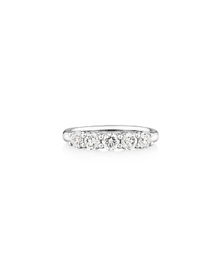 Evermore 5 Stone Wedding Band with 1 Carat TW of Diamonds in 14kt White Gold