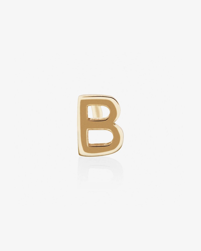 G Initial Single Stud Earring in 10kt Yellow Gold