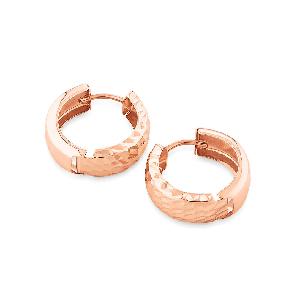 10mm Huggie Earrings in 10kt Rose Gold