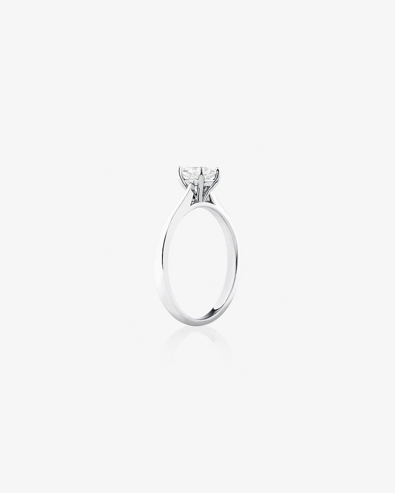 Evermore Certified Solitaire Engagement Ring with a 0.50 Carat TW Princess Cut Diamond in 14kt White Gold