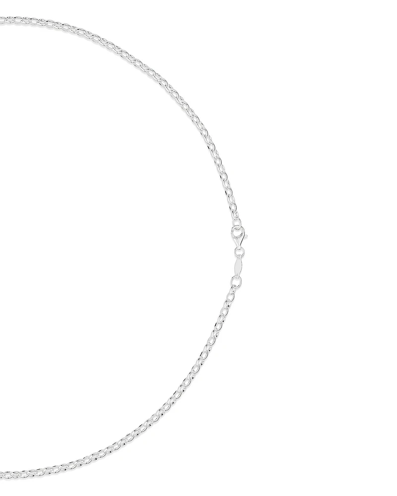 50cm (20") 3mm-3.5mm Width Belcher Chain in Sterling Silver