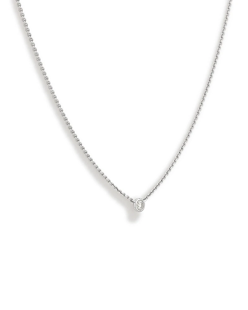 Diamond Serendipity Single Stone Necklace in Sterling Silver