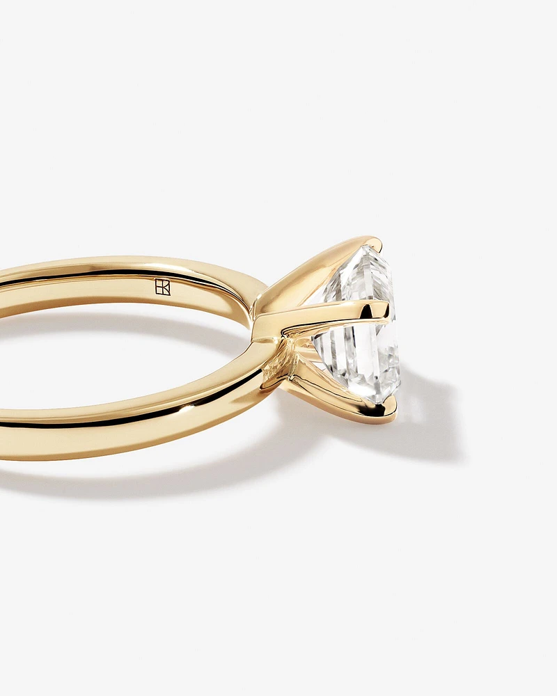 2.00 Carat TW East West Emerald Cut Lab-Grown Diamond Solitaire Engagement Ring in 14kt Yellow Gold