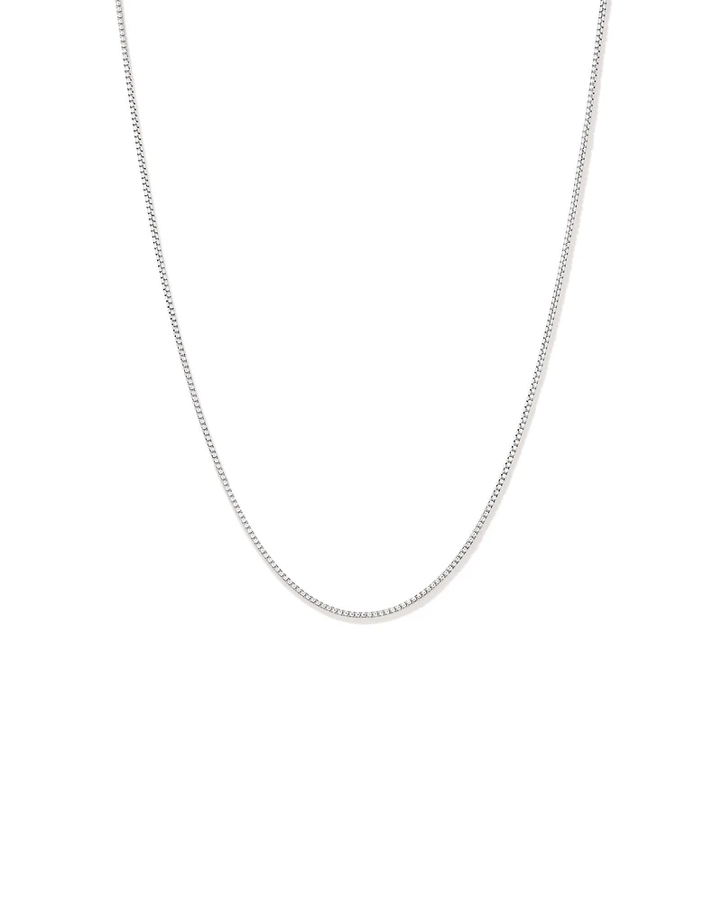 50cm (20") 1.82mm Width Round Box Chain Necklace in Sterling Silver