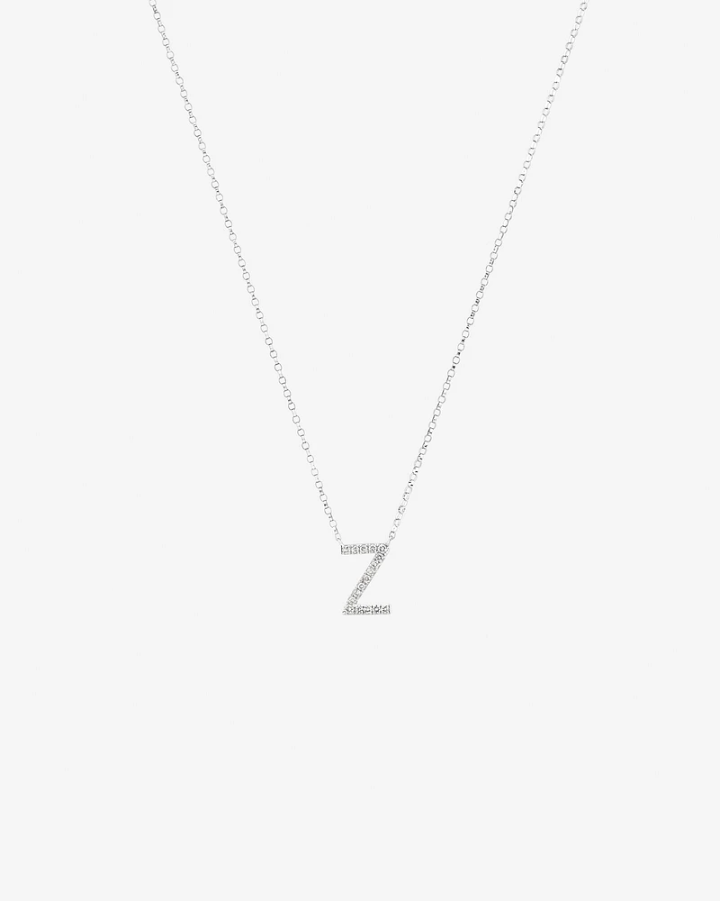 A' Initial necklace with 0.10 Carat TW of Diamonds in 10kt White Gold