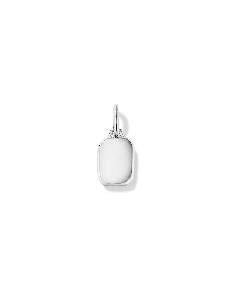 Letter F Mother of Pearl Initial Pendant in Sterling Silver