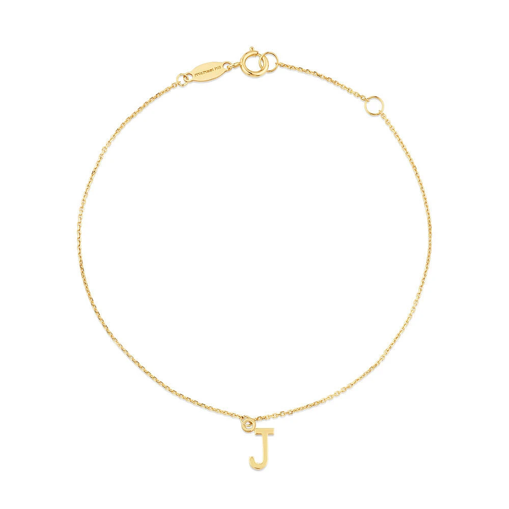 19cm (7.5") C Initial Bracelet in 10kt Yellow Gold