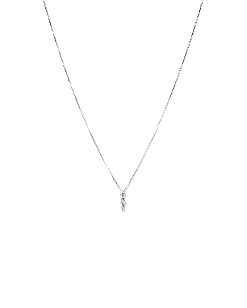 Graduated Drop Necklace with 0.28 Carat TW of Diamonds in 18kt White Gold