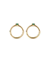 10mm Emerald Accent Sleepers in 10kt Yellow Gold