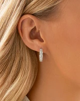 Bubble Huggie Earrings with 1.00 Carat TW Diamonds in 14kt White Gold