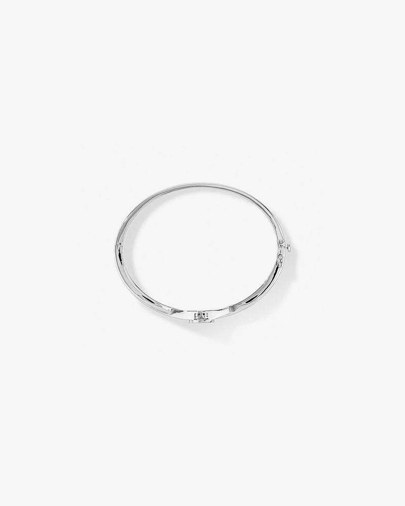 0.15 Carat TW Diamond Halo Everlight Bangle in Sterling Silver