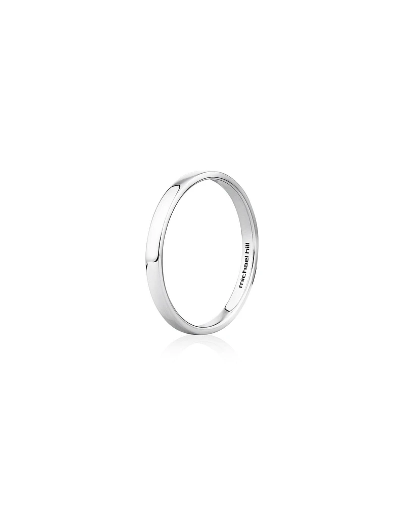 2mm Lite Half Round Wedding Band in 10kt White Gold