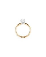 Carat TW Oval Cut Lab-Grown Diamond Solitaire Engagement Ring in 14kt Yellow and White Gold