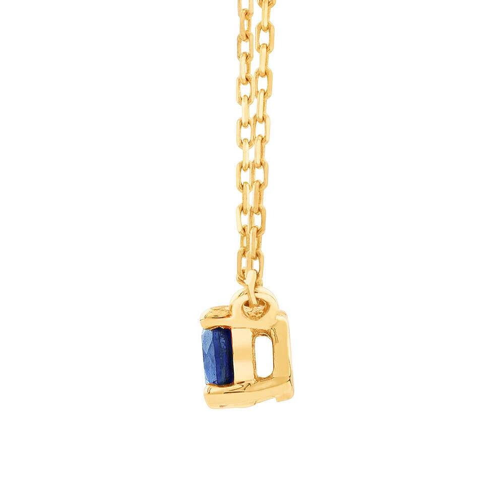 Necklace with Blue Sapphire in 10kt Gold