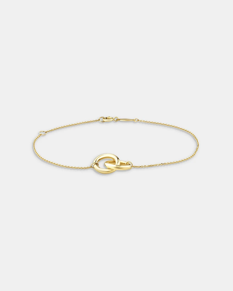 19cm (7.5”) Double Circle Bracelet in 10kt Yellow Gold