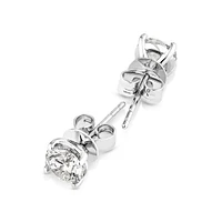 1,50 Carat TW Boucles d'oreilles puces solitaires en diamant parfaites en or blanc 18kt