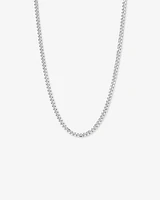 55cm (22") 5.3mm Width Bevelled Curb Chain Necklace in Sterling Silver