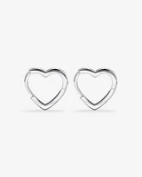 11mm Heart Shape Huggie Earrings in Sterling Silver