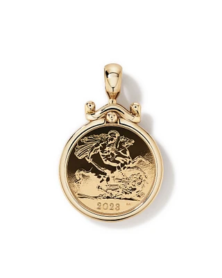 Half Sovereign Medallion Pendant in 10kt and 22kt Yellow Gold