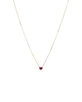 Ruby Pave Heart Pendant in 10kt Yellow Gold