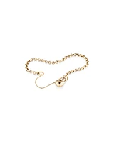 19cm (7.5") 4mm-4.5mm Width Heart Padlock Belcher Bracelet in 10kt Yellow Gold