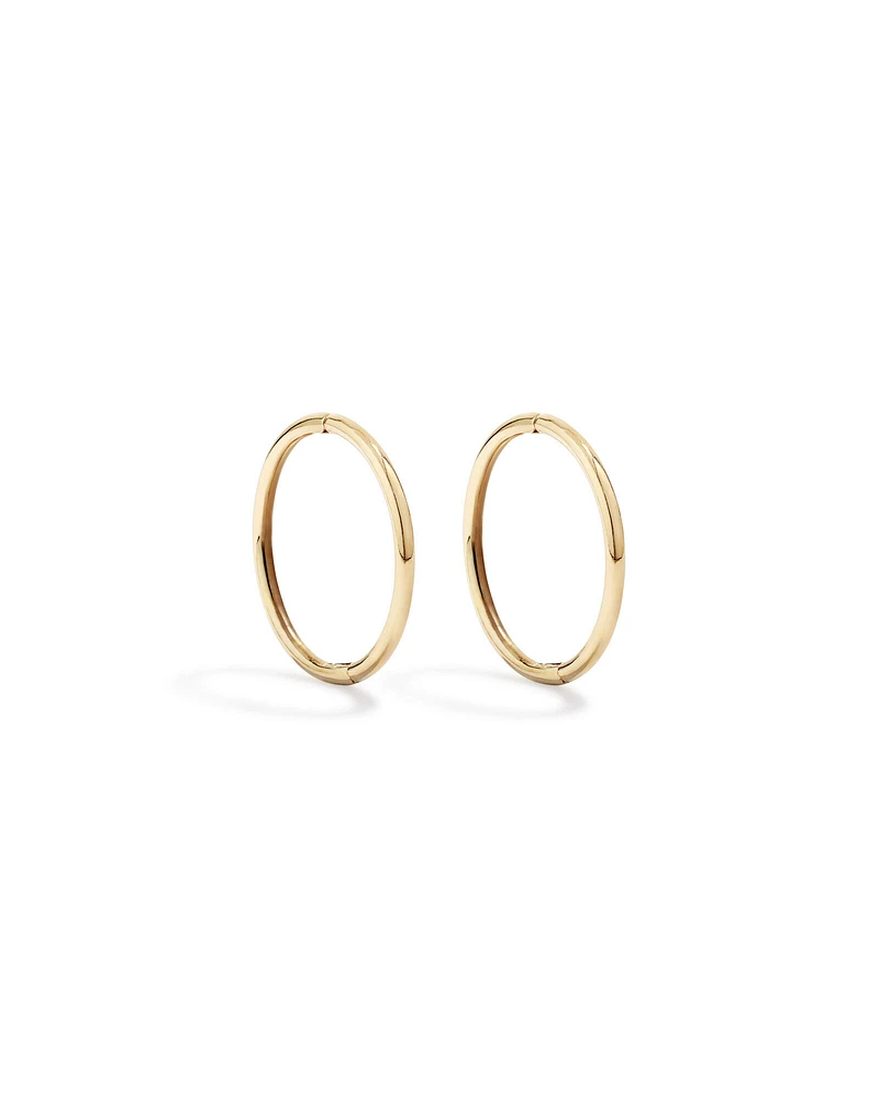 14mm Sleeper Earrings in 10kt Yellow Gold