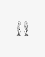 Knot Half Hoop Stud Earrings in Sterling Silver