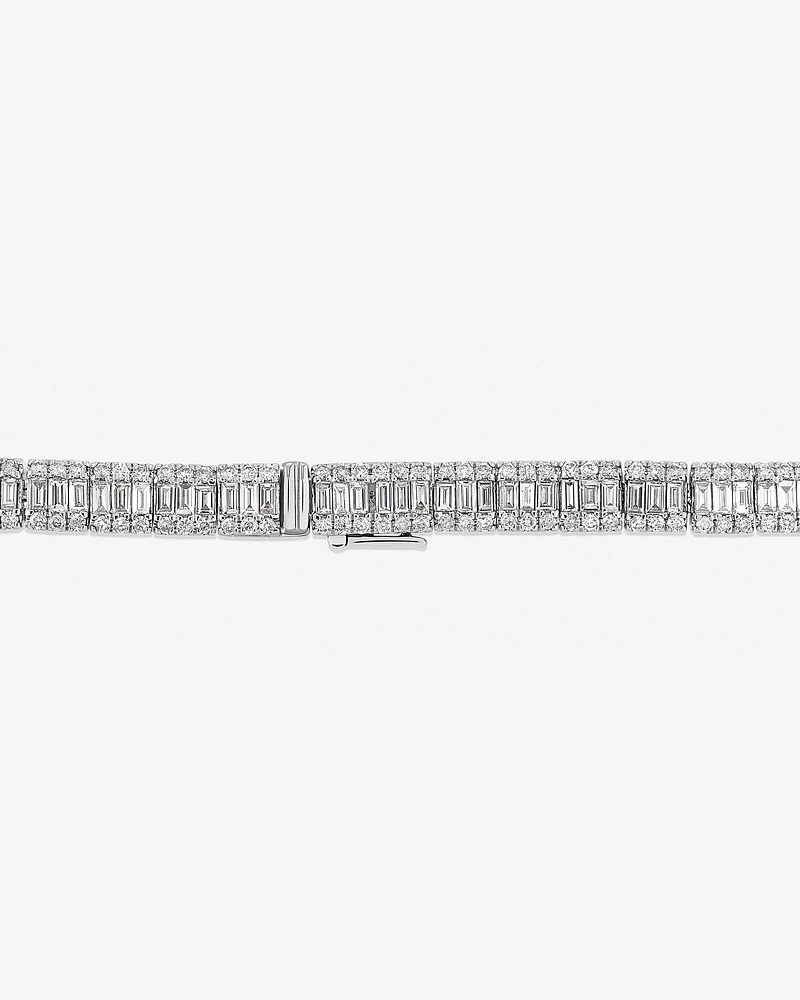 Bracelet de tennis en diamants baguette de 3,37 carats TW en or blanc 14 ct