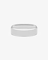 7mm Flat Bevelled Wedding Band in 10kt White Gold
