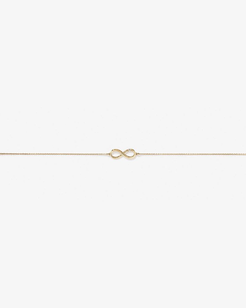 Diamond Accent Infinity Bracelet in 10kt Yellow Gold