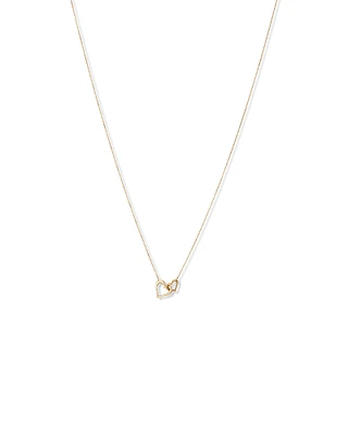 Double Open Heart Necklace in 10kt Yellow Gold