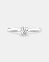 Certified Oval Solitaire Ring with 0.50 Carat TW of Diamonds in 14kt Yellow & White Gold