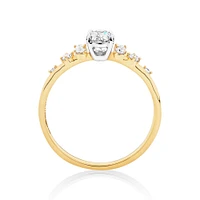 Oval Scatter Ring with 0.63 Carat TW of Diamonds in 14kt Yellow & White Gold