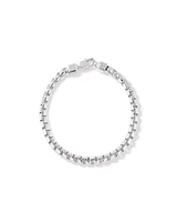 5mm Wide Rounded Box Chain Bracelet in Sterling Silver