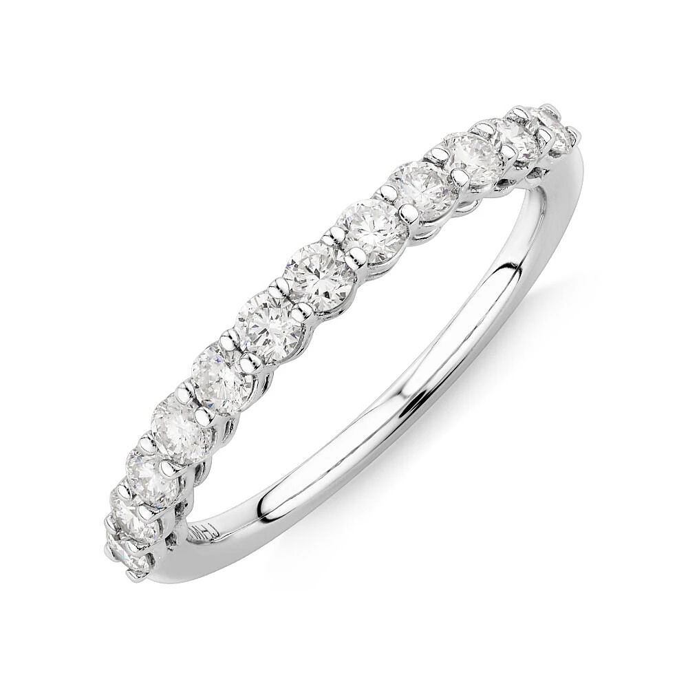 0.60 Carat TW Claw Set Laboratory-Grown Diamond Wedding Ring in 14kt White Gold