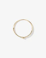 Knot Split Band Oval Bangle in 10kt Yellow Gold