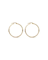 30mm Rounded Flat Hoop Earrings in 10kt Yellow Gold