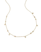 Station Necklace with 0.34 Carat TW of Diamonds in 10kt Yellow Gold