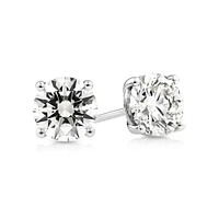 2.00 Carat TW Flawless Diamond Solitaire Stud Earrings in 18kt White Gold