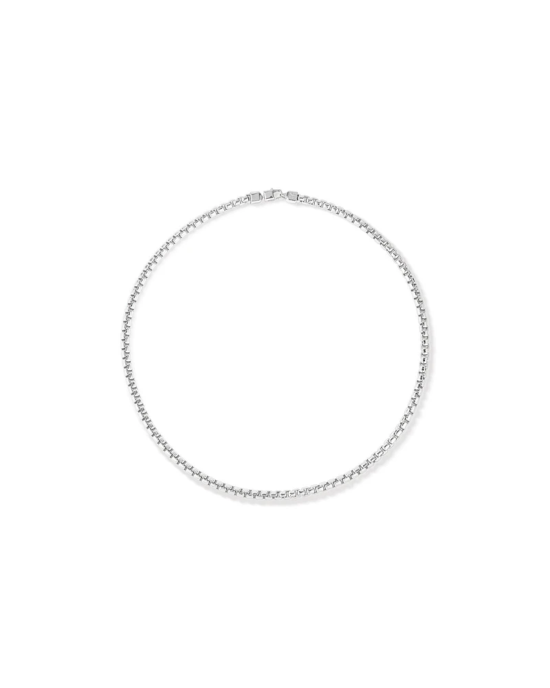 5mm Wide Rounded Box Chain Necklace in Sterling Silver